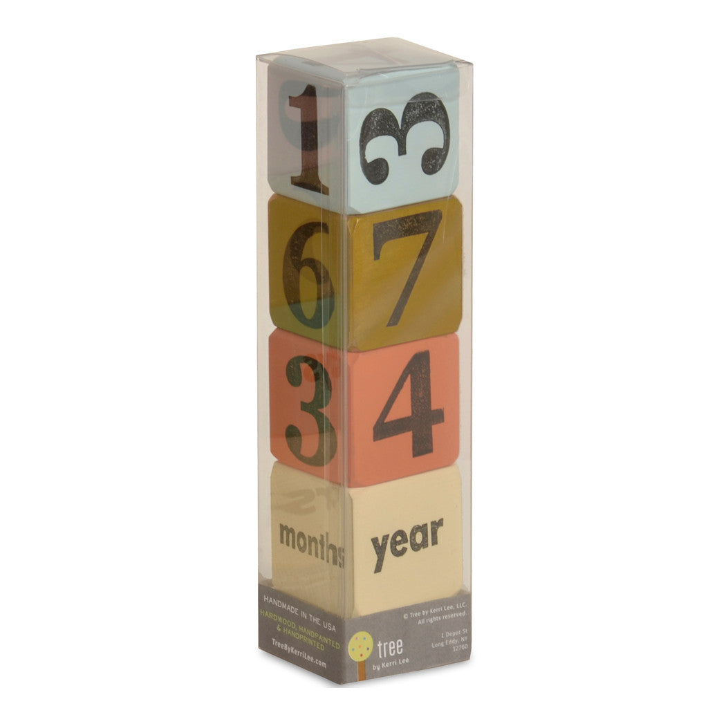 baby age blocks - set of 4 (three color options) - Tree by Kerri Lee