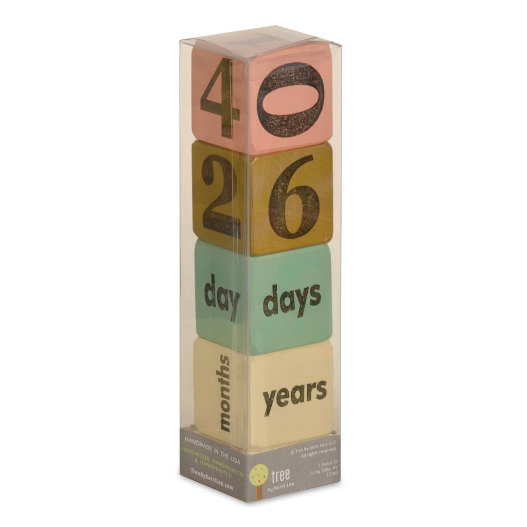 baby age blocks - set of 4 (three color options) - Tree by Kerri Lee