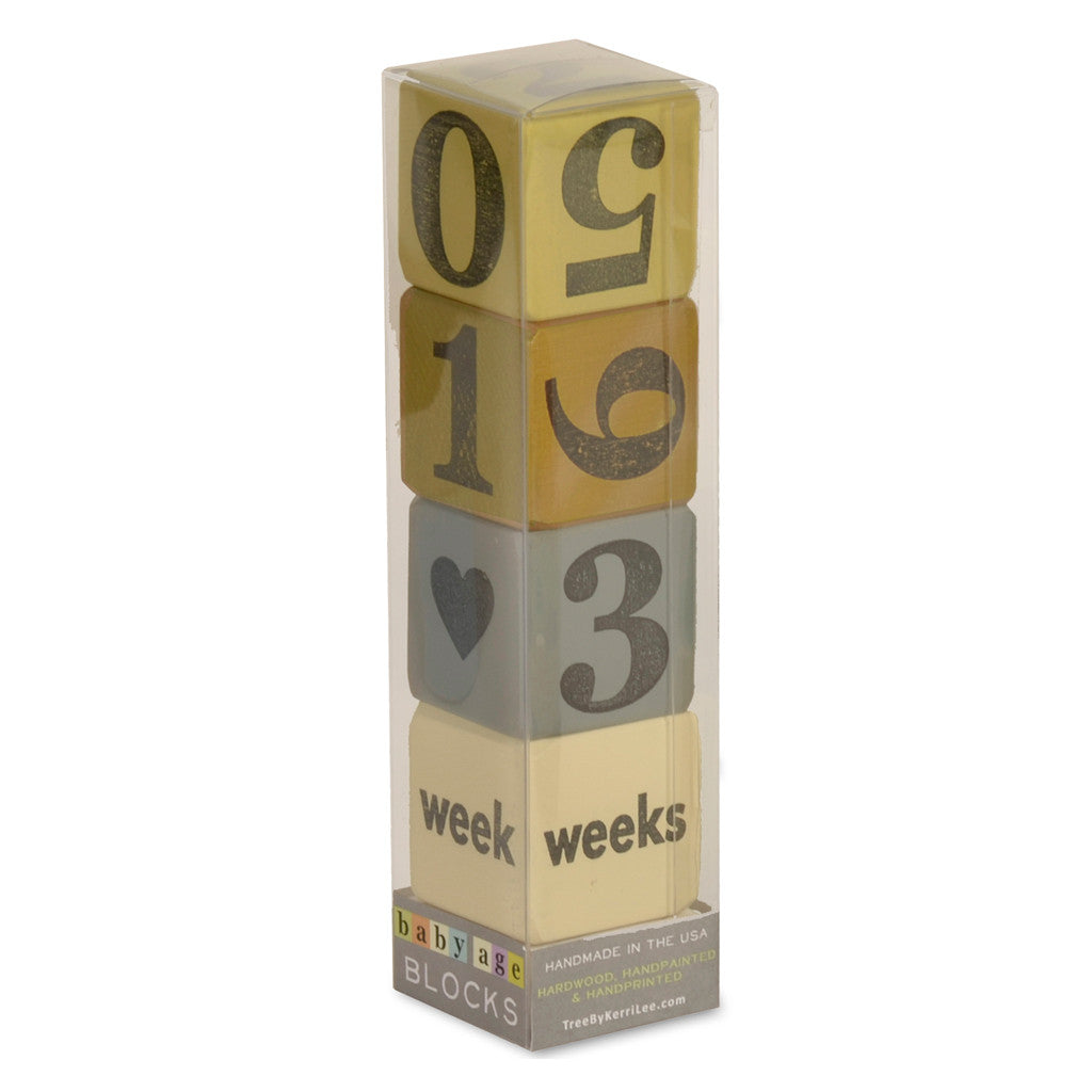 baby age blocks - set of 4 (three color options) - Tree by Kerri Lee