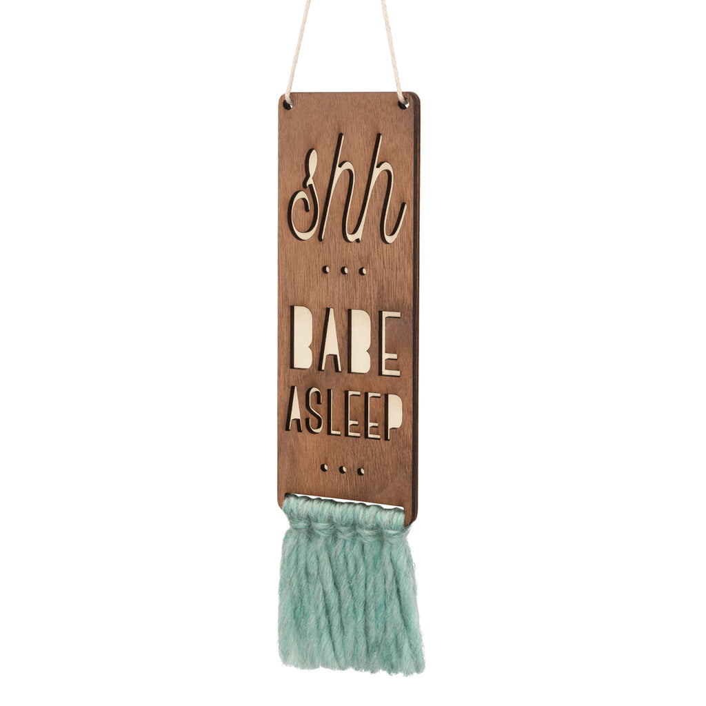 wood & wool door sign - babe asleep - Tree by Kerri Lee