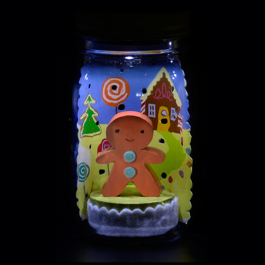 gingerbread mason jar solar light - Tree by Kerri Lee